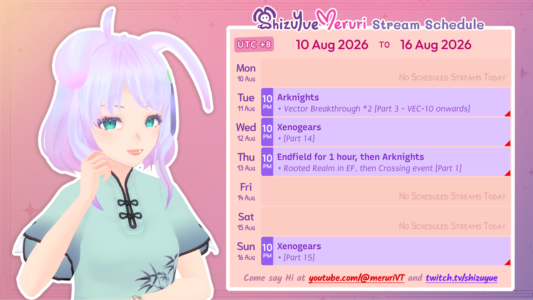 Meruri Streams: 10 Aug to 16 Aug 2026